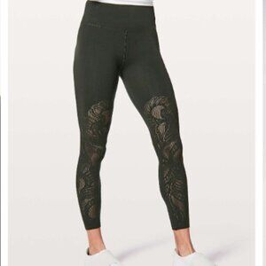 Lululemon Reveal Tight *Lattice Paisley 28" Evergreen 10